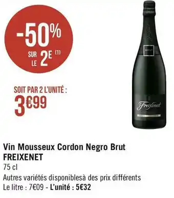 Freixenet vin mousseux cordon negro brut