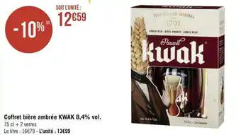 Géant Casino Kwak coffret bière ambrée 8,4% vol. offre