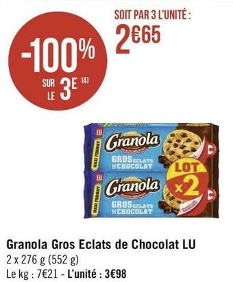 Lu granola gros eclats de chocolat
