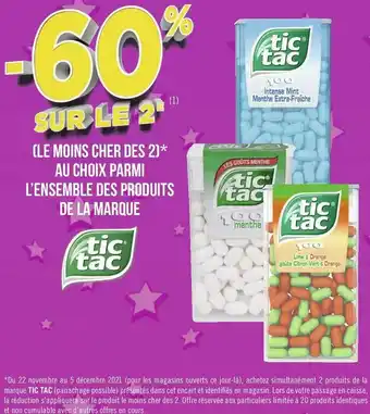 Géant Casino Tic tac bon plan au choix parmi l’ensemble des produits de la marque tic tac offre