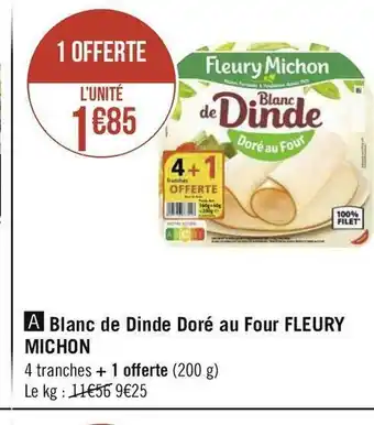 Fleury michon blanc de dinde doré au four