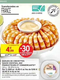 Intermarché Hyper Queues de crevettes sauce cocktail asc producteurs et commercants offre