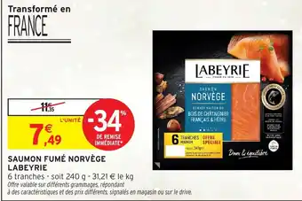 Intermarché Hyper LABEYRIE Saumon fumé norvège offre