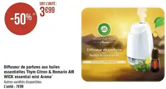 Air wick diffuseur de parfums aux huiles essentielles thym citron & romarin essential mist aroma