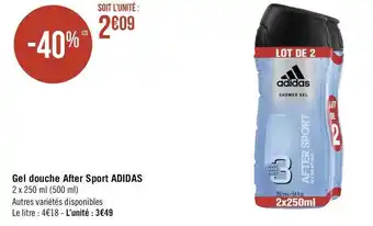 Géant Casino Adidas gel douche after sport offre