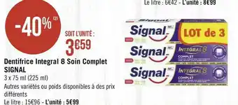 Géant Casino Signal dentifrice integral 8 soin complet offre