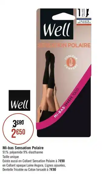 Well mi-bas sensation polaire