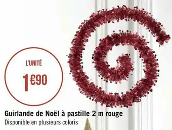 Géant Casino Guirlande de noël à pastille 2 m rouge offre