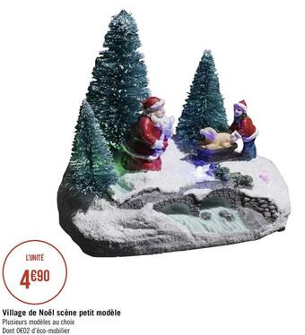 Géant Casino Village de noêl scène petit modèle offre