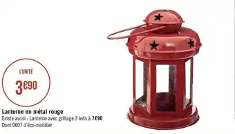 Géant Casino Lanterne en métal rouge offre