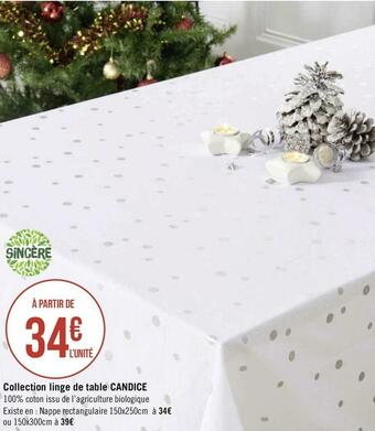 Géant Casino Candice collection linge de table offre