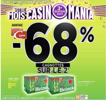 Géant Casino Heineken bières 5% vol. offre