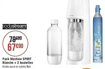 Géant Casino Sodastream pack machine spirit blanche + 2 bouteilles offre
