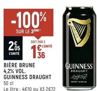 Guinness bière brune 4,2% vol. draught
