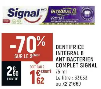 Signal dentifrice integral 8 antibacterien complet