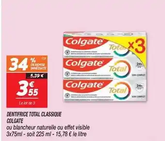 Netto Colgate - dentifrice total classique offre