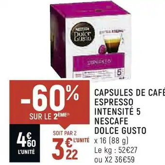 Dolce gusto capsules de café espresso intensité 5 nescafe