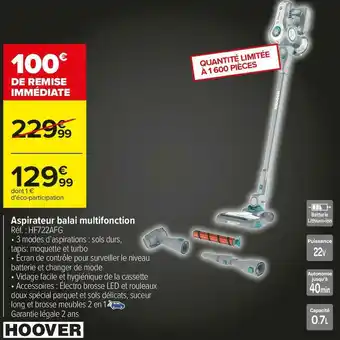 Hoover aspirateur balai multifonction