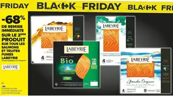 Carrefour Market Labeyrie bon plan sur tous les saumons et truites fumés de la marque labeyrie offre