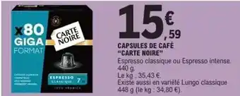 E.Leclerc Carte noire - capsules de café offre