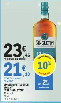 E.Leclerc Scotch - single malt scotch whisky offre