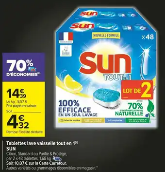Sun tablettes lave vaisselle tout en 1