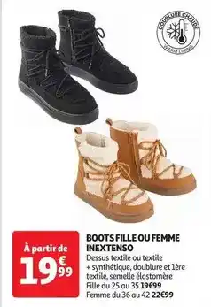 Auchan Inextenso - boots fille ou femme offre