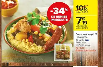 Prix valable du mardi 23 au dimanche 28 novembre couscous royal