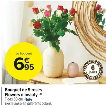 Carrefour Market Bouquet de 9 roses flowers n beauty offre