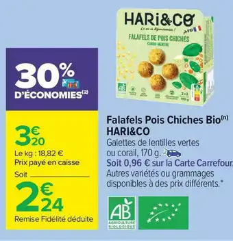 Hari&co falafels pois chiches bio