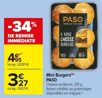 Carrefour Market Mini burgers paso offre