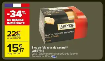 Carrefour Market Labeyrie bloc de foie gras de canard offre