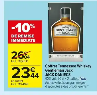 Carrefour Market Jack daniel’s coffret tennessee whiskey gentleman jack offre