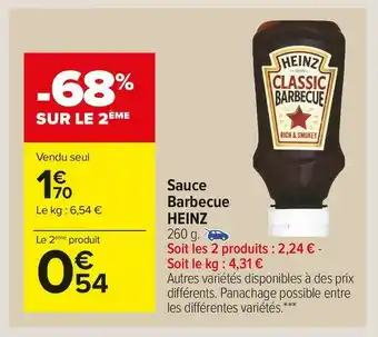 Carrefour Market Heinz sauce barbecue offre