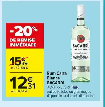 Bacardi rum carta blanca