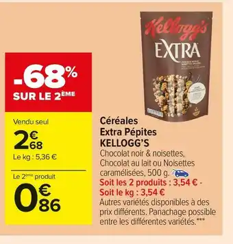 Carrefour Market Kellogg’s céréales extra pépites offre