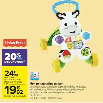 Fisher-price mon trotteur zèbre parlant