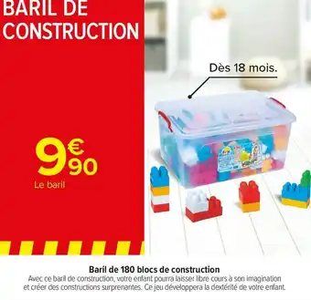 Carrefour Market Baril de 180 blocs de construction offre