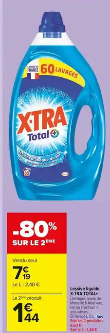 Carrefour Market X-tra lessive liquide total+ offre
