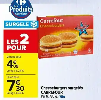 Carrefour Market Carrefour cheeseburgers surgelés offre