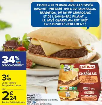 Carrefour Market Daunat burger offre