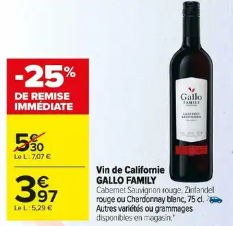 Gallo family vin de californie
