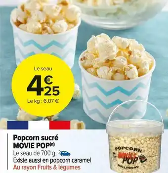 Carrefour Market Movie pop popcorn sucré offre