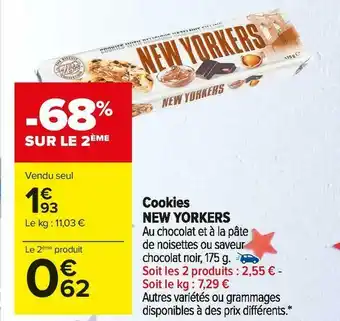 Carrefour Market New yorkers cookies offre