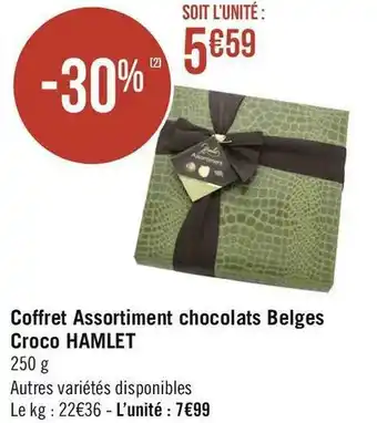 Géant Casino Hamlet coffret assortiment chocolats belges croco offre