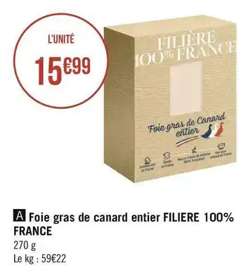 Géant Casino Filiere 100% france foie gras de canard entier offre