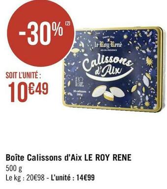 Le roy rene boîte calissons d’aix