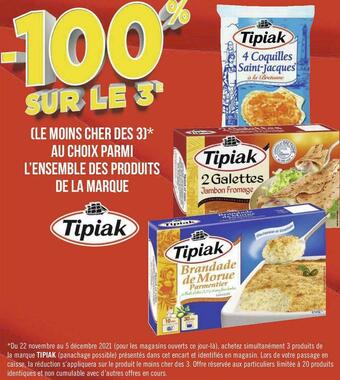 Tipiak bon plan sur l’ensemble des produits de la marque tipiak