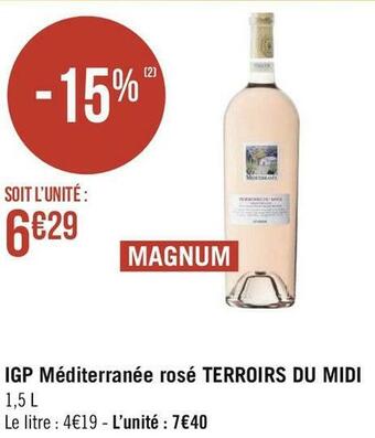 Terroirs du midi igp méditerranée rosé
