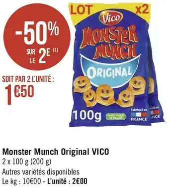 Géant Casino Vico monster munch original offre